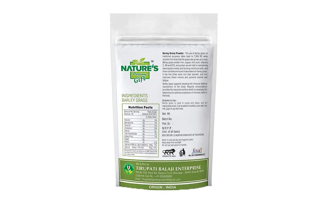 Nature's Gift Barley Grass Powder    Pack  500 grams
